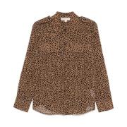 Bruine knoopshirt met zakken Michael Kors , Brown , Dames