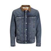 Blauwe Katoenen Premium Finish Jas Jack & Jones , Blue , Heren