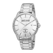 Zilveren Herenhorloge Klassiek Elegant Just Cavalli , Gray , Heren