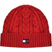 Rode Geborduurde Winter Beanie Muts Tommy Hilfiger , Red , Dames