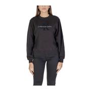 Klassieke Zwarte Katoenen Trui Calvin Klein Jeans , Black , Dames