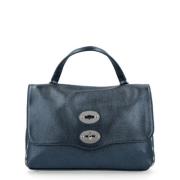 Blauwe Metalen Dagelijkse Postina Tas Zanellato , Blue , Dames