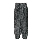 Leopard Print Cargo Broek Dries Van Noten , Gray , Heren