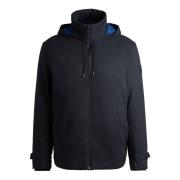 Blauwe Hoodie met Ritssluiting Hugo Boss , Blue , Heren