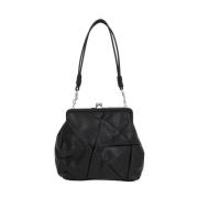 Zwarte leren Pochette met zilveren hardware Y-3 , Black , Dames