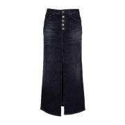 Stijlvolle Denim Rokken voor Vrouwen Dondup , Black , Dames