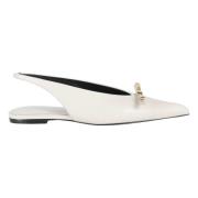 Platte Slingback Strik Schoenen Lanvin , White , Dames