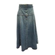 Denim A-lijn Rok met Gouden Gesp Ulla Johnson , Blue , Dames