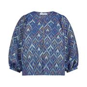 Korte Mouw Mauri Blouse By-Bar , Blue , Dames