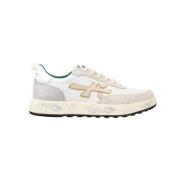 Witte en beige lage sneakers Premiata , Gray , Heren