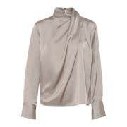 Gedrapeerde Top Blouse Cinder Karen by Simonsen , Gray , Dames