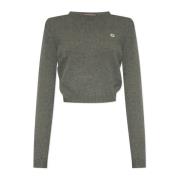 Grijze Wol Kasjmier Trui Aw24 Gucci , Gray , Dames