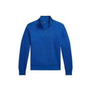 Honingraat Gebreide Half-Zip Katoenen Trui Polo Ralph Lauren , Blue , ...