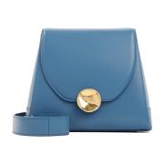 Blauwe Leren Handtas met Afneembare Band Jil Sander , Blue , Dames