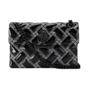 Mini Kensington Drench Zwart/Wit Patent Kurt Geiger , Black , Dames