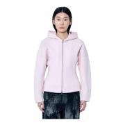 Katoen Fleece Rits Hoodie Ganni , Pink , Dames