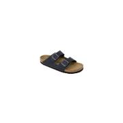 Zomerse Sandaal met Birko-Flor en Suède Birkenstock , Black , Dames