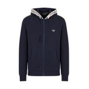 Katoenmix Hoodie Sweater Emporio Armani , Blue , Heren