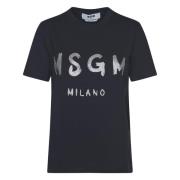 Zwarte T-shirts en Polos Msgm , Black , Dames