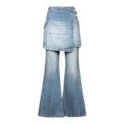 Blauwe Asymmetrische Jeans Ganni , Blue , Dames