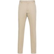 Slim Fit Beige Linnen Katoenen Broek Brioni , Beige , Heren