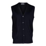 Stijlvolle Mouwloze Gebreide Kleding Paolo Pecora , Black , Heren