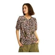 Feminine Blouse met 1/2 Mouwen IN Front , Multicolor , Dames