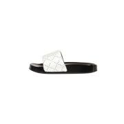 Double T Pool Slide Sandalen Tory Burch , Black , Dames