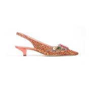 Glitter Slingback met kleurrijke stenen Prosperine , Pink , Dames