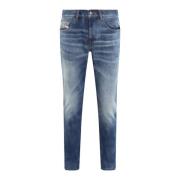 Slim Fit Jeans voor Heren Diesel , Blue , Heren