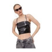 Top Cropped Karl Lagerfeld , Black , Dames