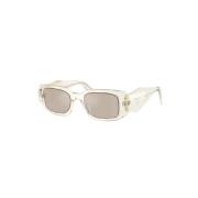 Geometrische Tempel Zonnebril Prada , Beige , Dames