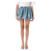 Blue Denim Ballon Mini Rok Rotate Birger Christensen , Blue , Dames