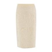 Gerafeld Effect Midi Rok Fabiana Filippi , Beige , Dames