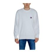 Witte Katoenen Gebreide Trui Mannen Tommy Jeans , White , Heren