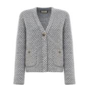 Gebreid jasje van alpaca en wol Windsor , Gray , Dames