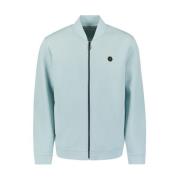 Pique Bomber Full Zip Sweater No Excess , Blue , Heren