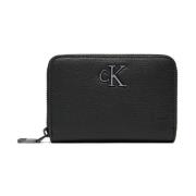 Compacte Portemonnee Dames Collectie Calvin Klein , Black , Dames