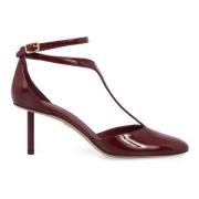 Lakleren T-strap Stiletto Pumps Salvatore Ferragamo , Red , Dames