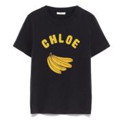 Blauw Baby Fit Crew Neck T-shirt Chloé , Blue , Dames