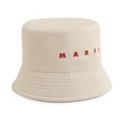 Witte Bucket Hat Stijlvol Ontwerp Marni , Beige , Heren