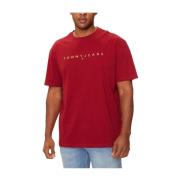 Gouden Lineaire Tee Urban Stijl Tommy Hilfiger , Red , Heren