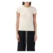 Cropped Level T Katoenen T-shirt Rick Owens , Beige , Dames