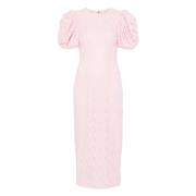 Roze kanten midi fitted jurk Rotate Birger Christensen , Pink , Dames