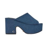 Katoenen hakken pumps voor vrouwen Guess , Blue , Dames