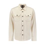 Knoopsluiting Overshirt Sweatshirt No Excess , White , Heren