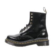 Zwarte Leren Veterschoenen voor Dames Dr. Martens , Black , Dames