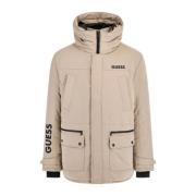 Winter Hooded Jacket - Beige Guess , Beige , Heren