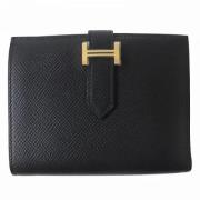 Pre-owned Leather wallets Hermès Vintage , Black , Dames