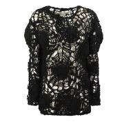 Open Stitch Crew-Neck Sweater Comme des Garçons , Black , Dames